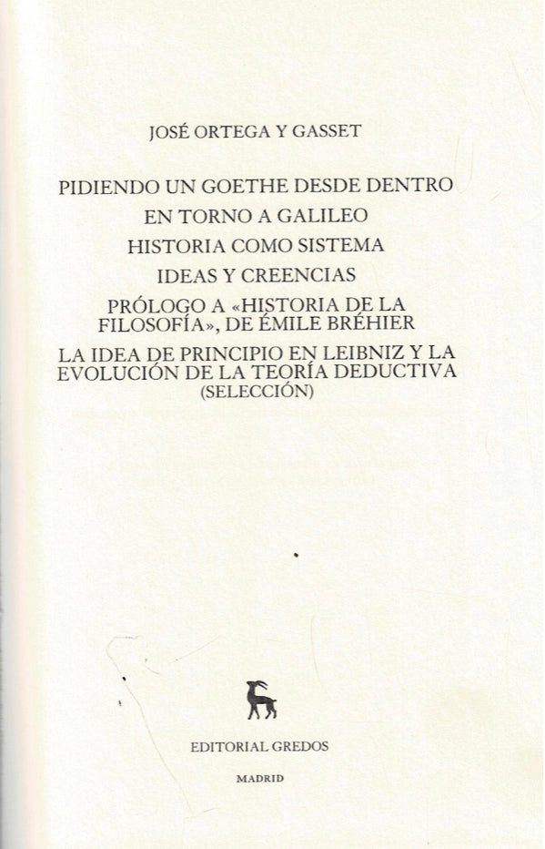 Ortega y Gasset, Tomo ll