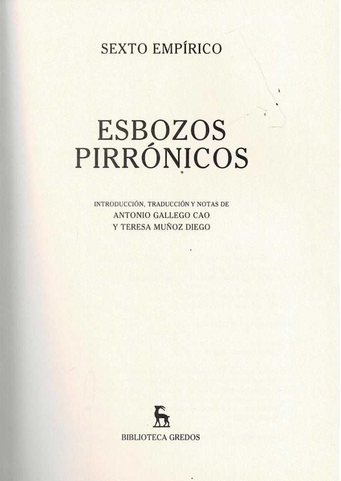 Esbozos Pirrónicos, Sexto Empírico