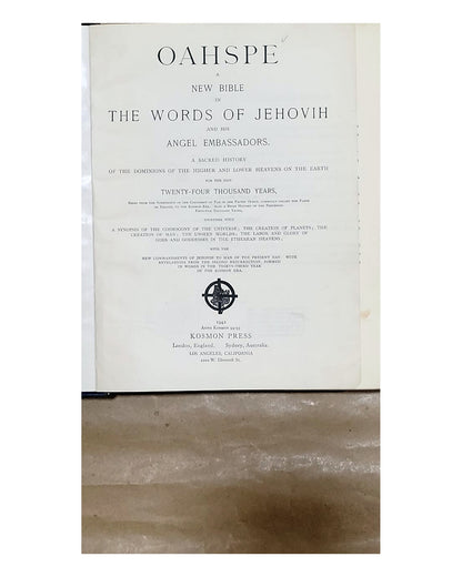 Oahspe: A New Bible in the Words of Jehovih and His Angel Embassadors — pagina_titulo
