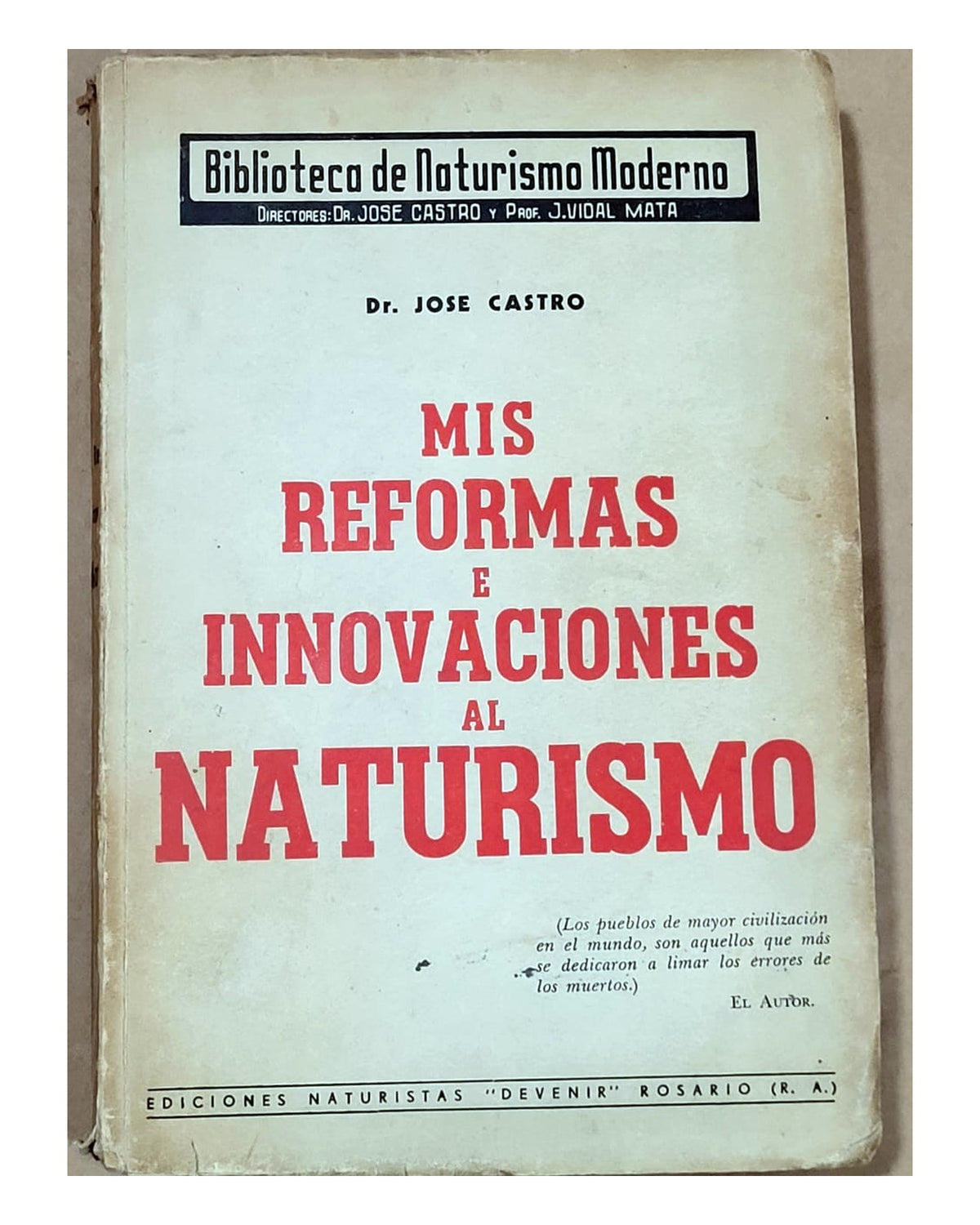 Mis reformas e innovaciones al naturismo — portada
