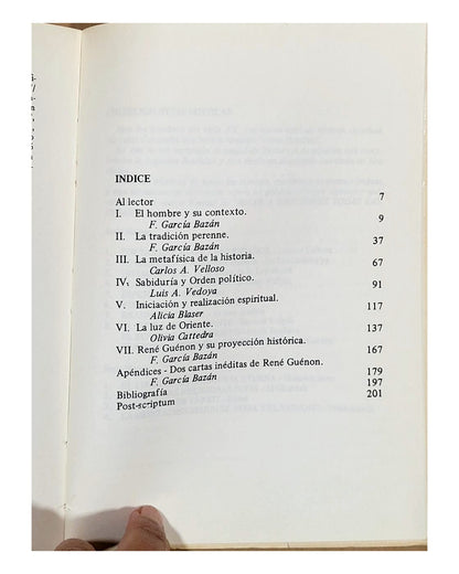 René Guénon o la tradición viviente — indice
