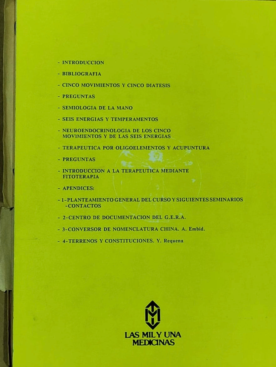 Perfeccionamiento en Acupuntura, Oligoterapia y Fitoterapia (Vol. I) — Dr. Yves Requena