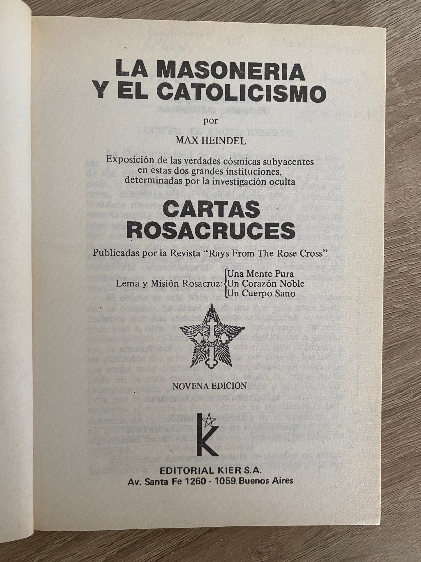 La Masonería y el Catolicismo, Cartas Rosacruces