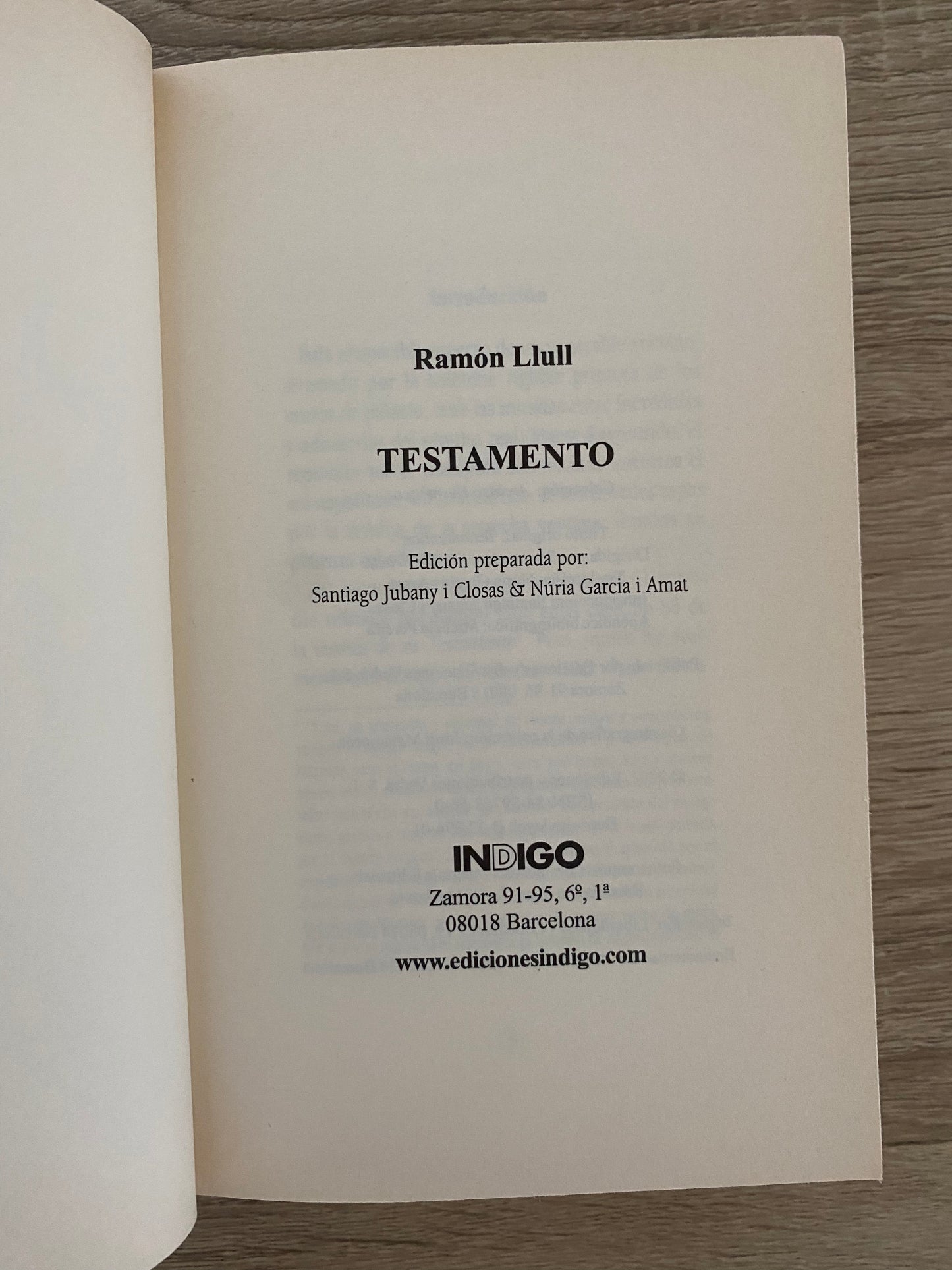 Testamento, Ramon LLull