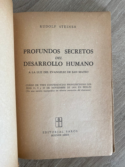 Profundos secretos del desarrollo humano, Rudolf Steiner